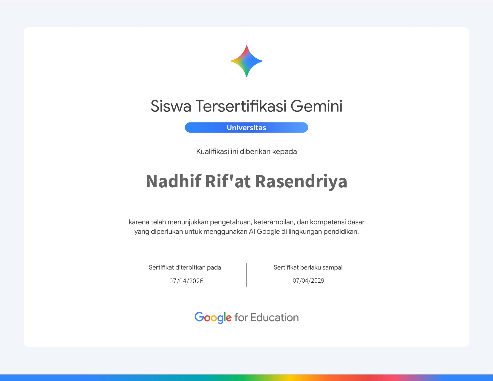 Gemini University Student