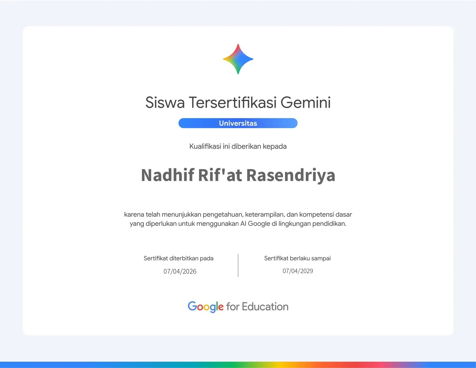 Gemini University Student