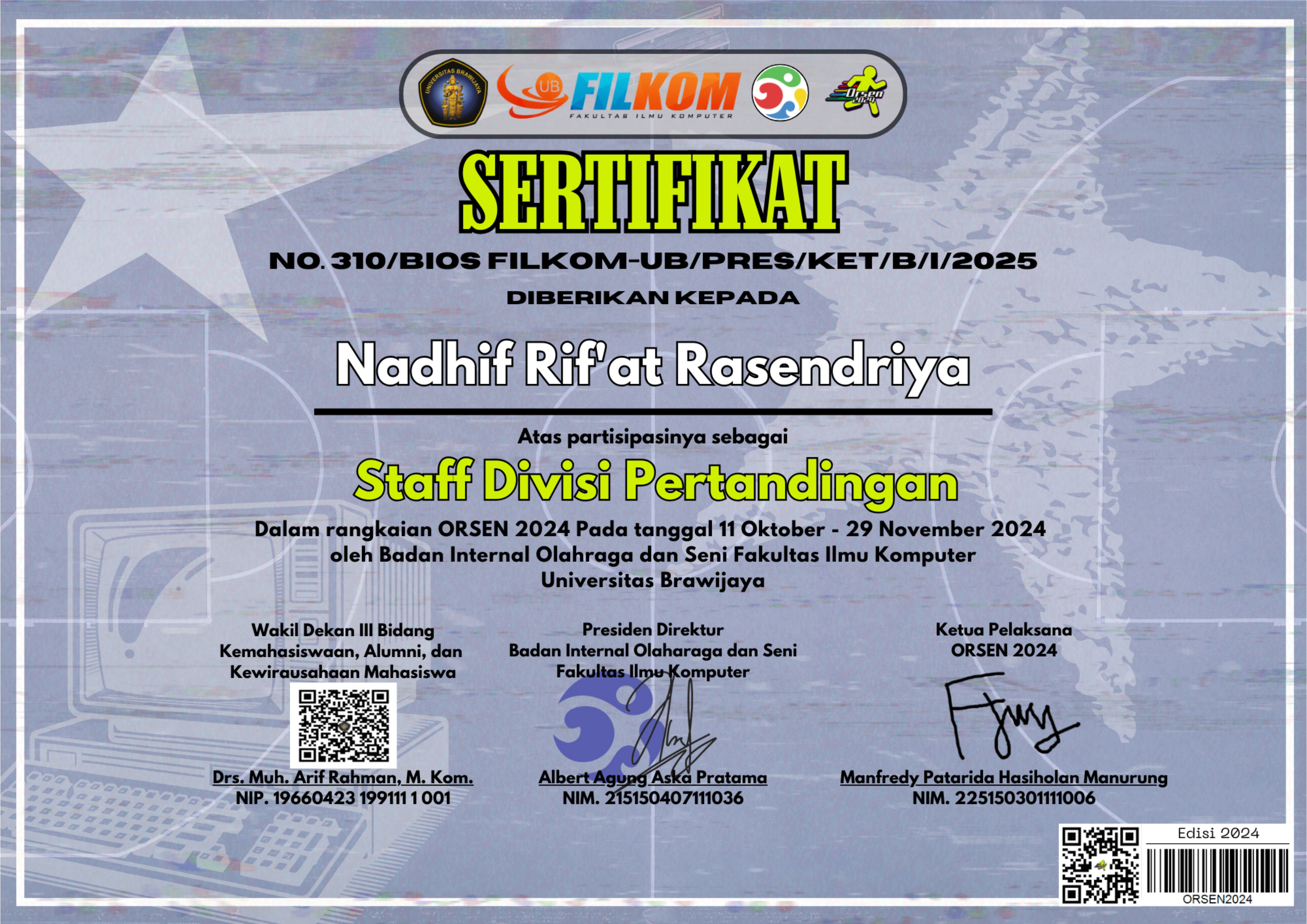 Staff Pertandingan ORSEN