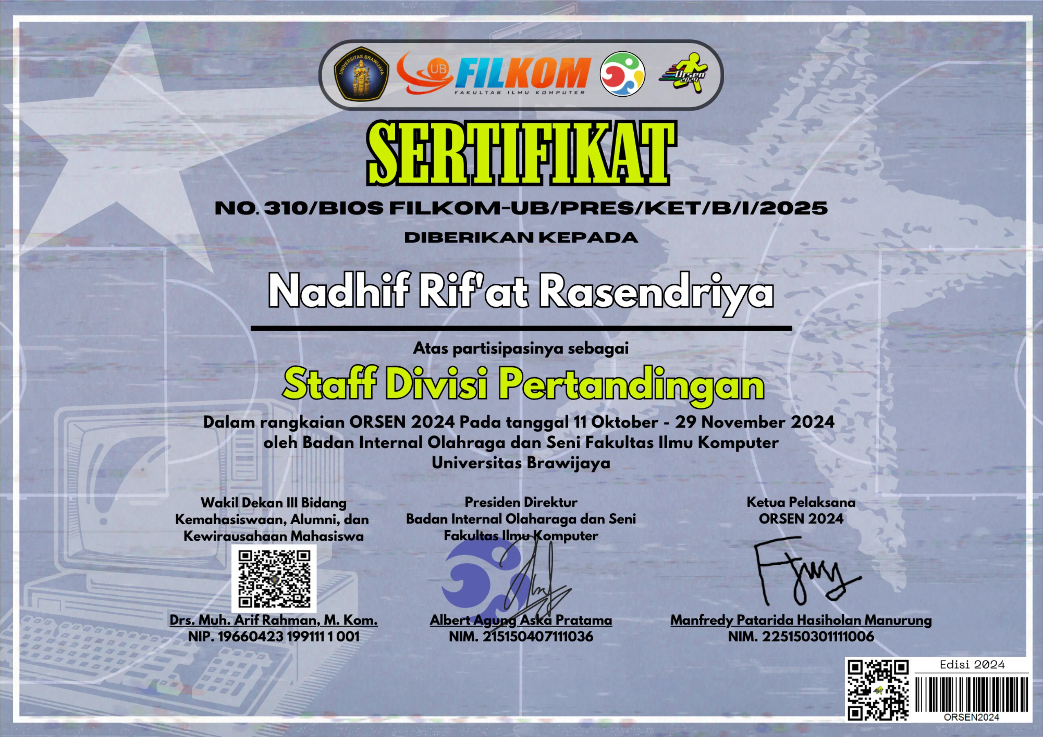 Staff Pertandingan ORSEN